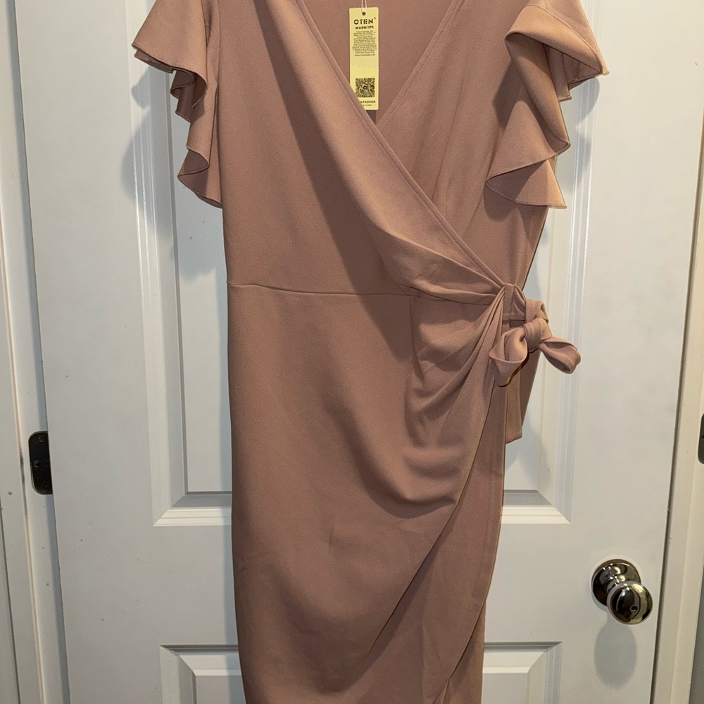 Elegant Mauve Wrap Dress